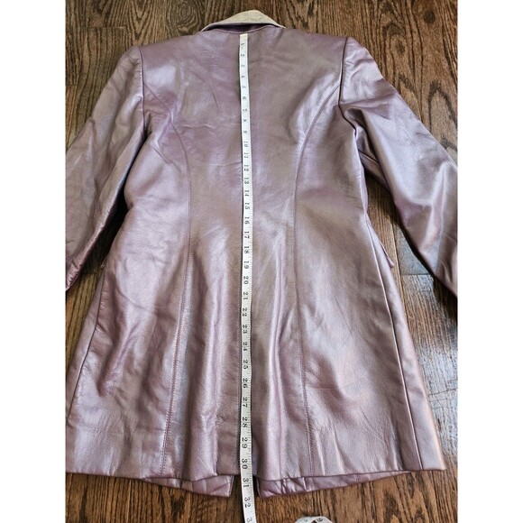 Max Nugus Haute Couture Ladies Pant Suit M/ 32" Metallic Purple Faux Snake Skin - Picture 6 of 16